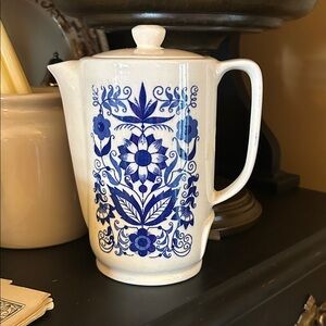 Vintage Blue and White Transferware Teapot